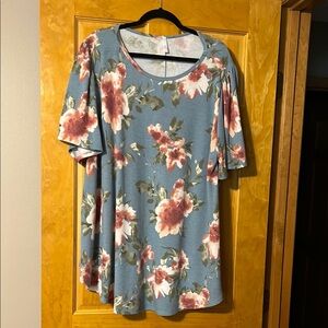 Floral Blue Women's Top